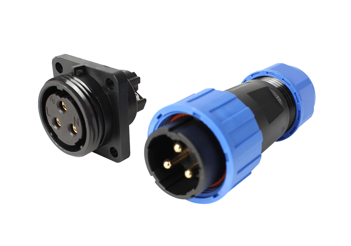 FM20-3芯法兰方形防水连接器
