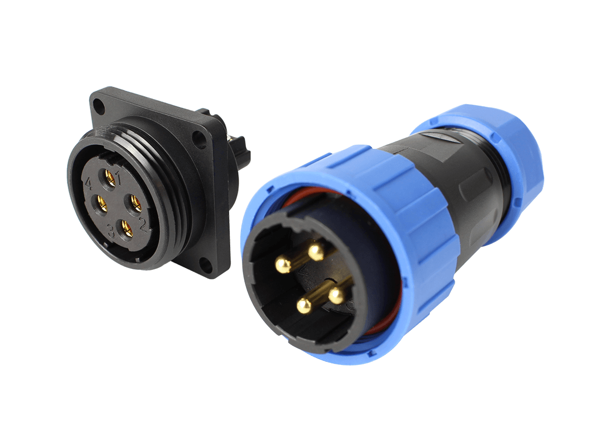 FM24-4芯法兰方形防水连接器